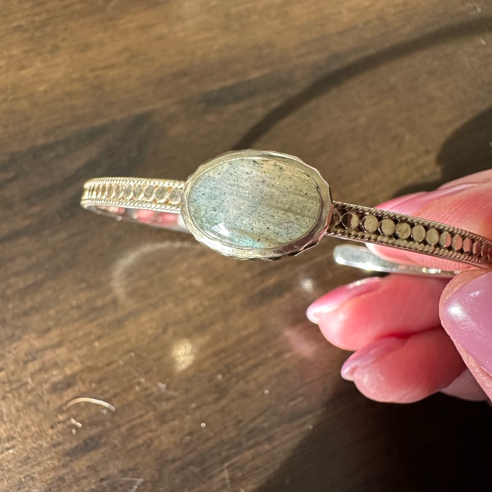 Anna Beck gold and Laborite bangle